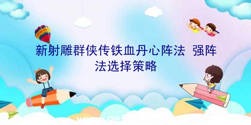 新射雕群侠传铁血丹心阵法